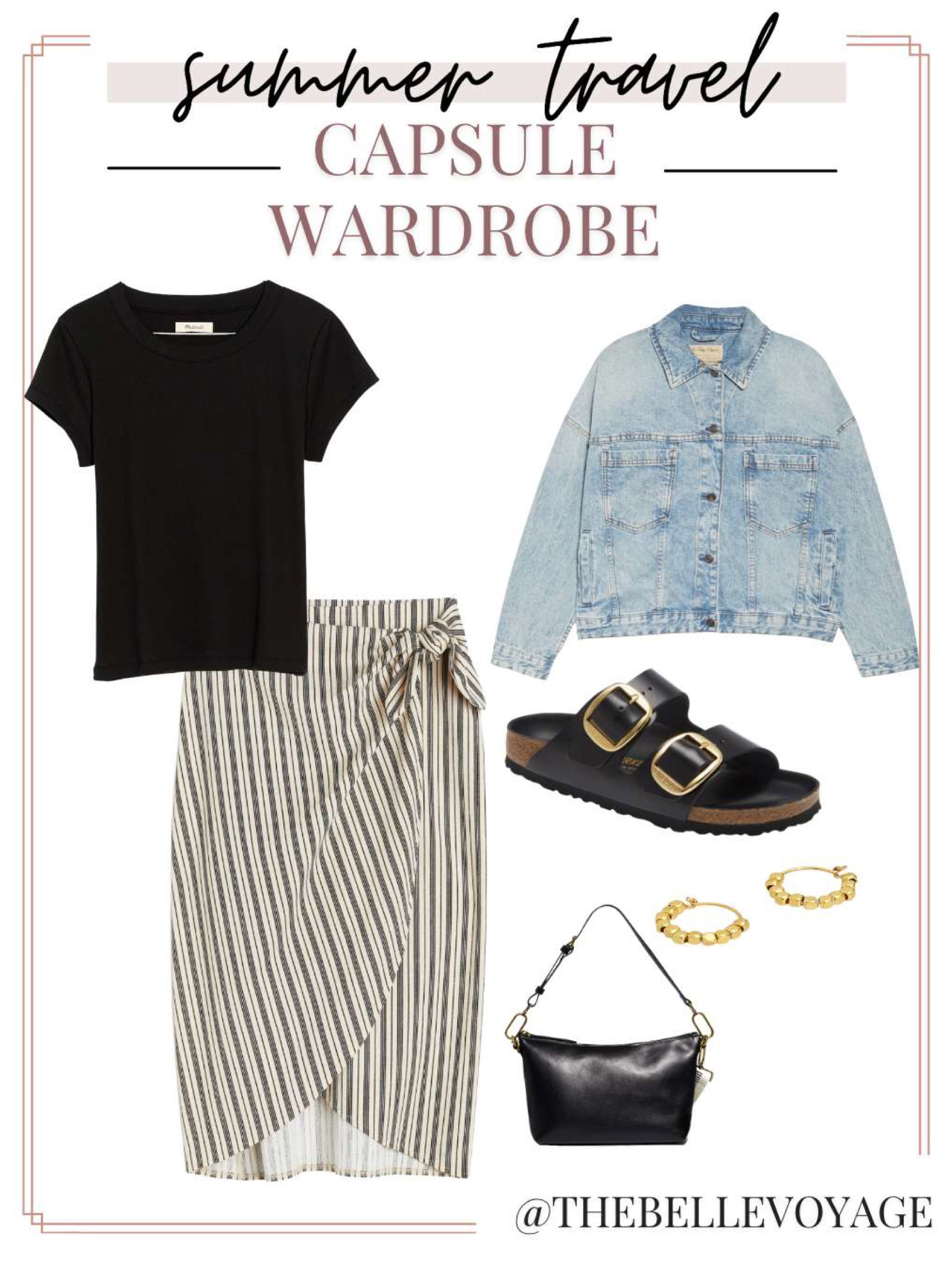 Summer vacation outfit | Travel outfit for summer | Summer packing list | What to wear on vacation 
Wrap skirt
Denim jacket
Birkenstocks 

#LTKstyletip #LTKtravel #LTKSeasonal