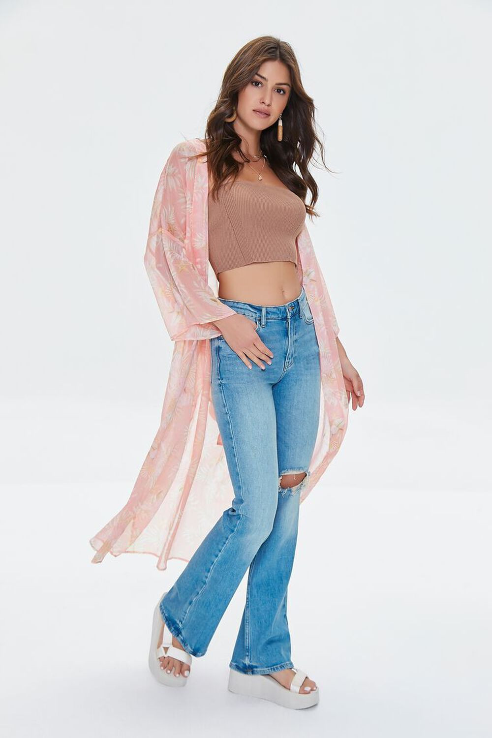 Sheer Seashell Print Kimono | Forever 21 (US)