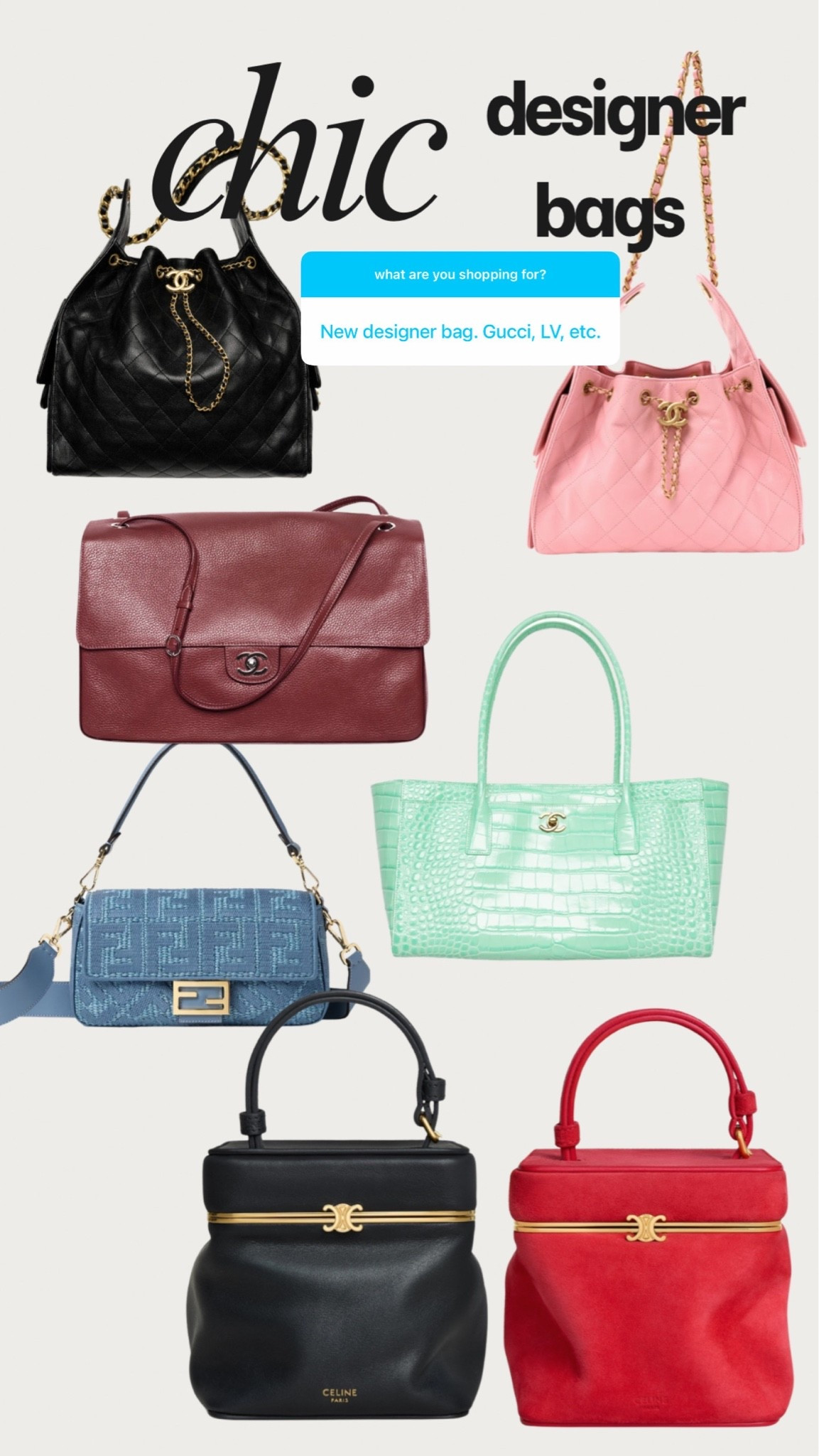 Designer bags that are on my wish list right now ￼

#LTKootd #LTKselfcare #LTKTravel