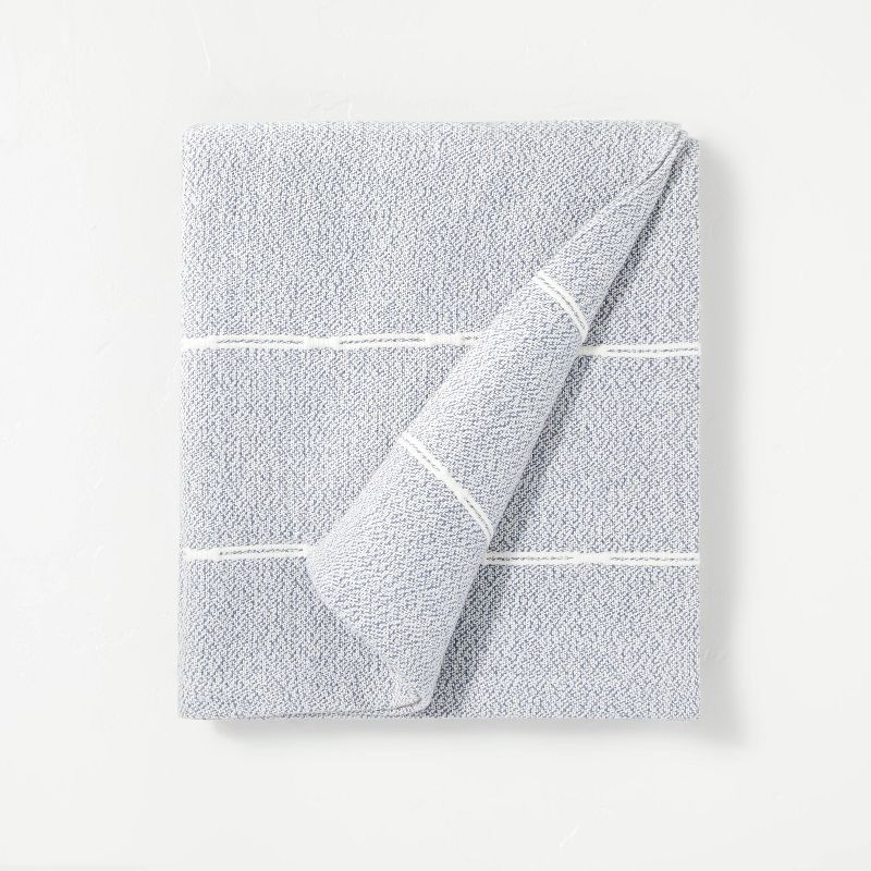 Lightweight Loop Stripe Woven Throw Blanket Heathered Blue - Hearth & Hand™ with Magnolia | Target