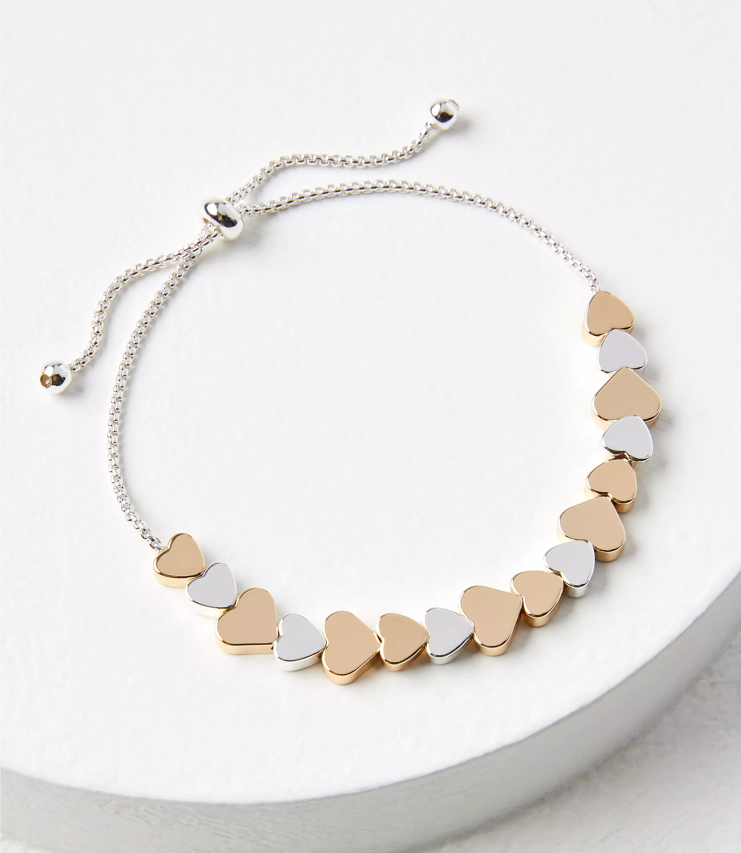 Tortoiseshell Print Heart Pull Tie Bracelet | LOFT