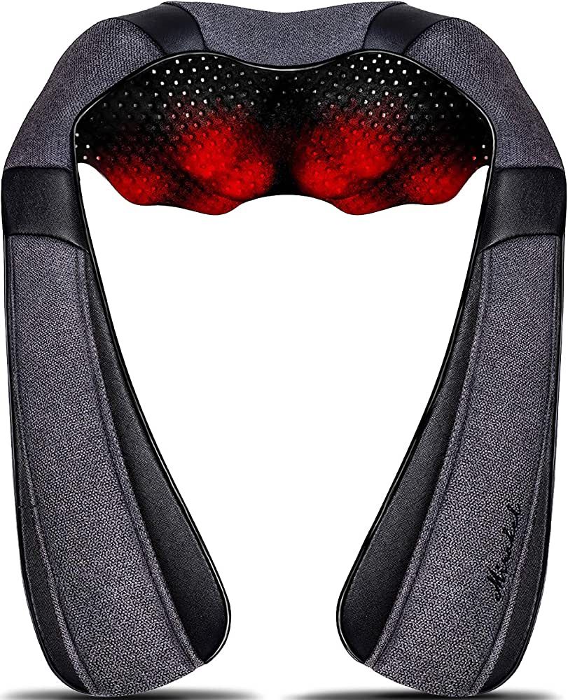 Back Massager, Shiatsu Neck Massager with Heat, Electric Shoulder Massager, Kneading Massage Pill... | Amazon (US)