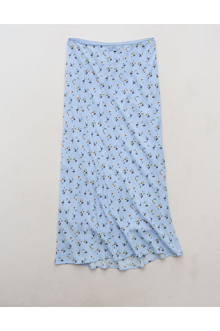 AE Low-Rise Midi Skirt Women's Light Blue M | American Eagle Outfitters (US & CA)