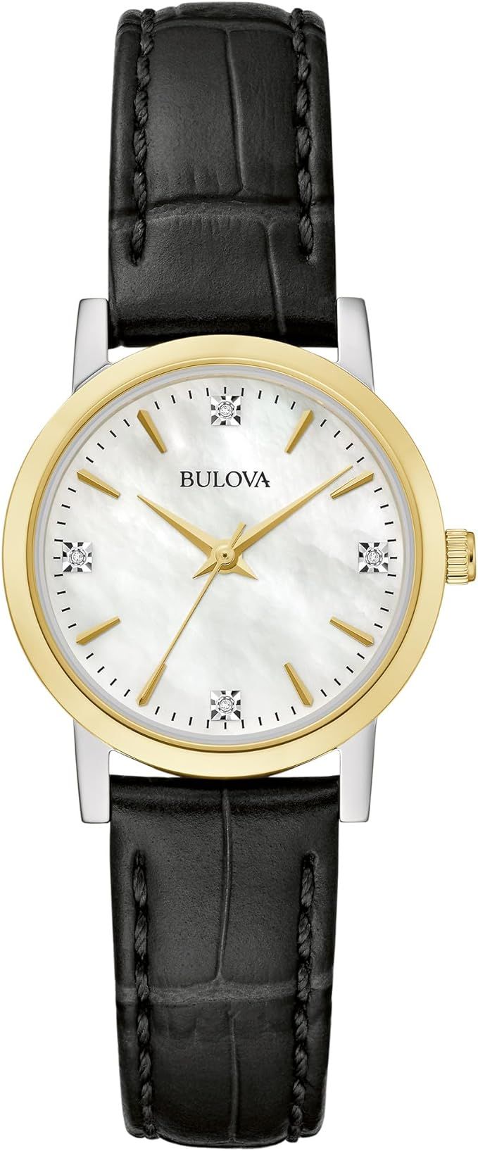 Bulova Classic Quartz Ladies Watch, Stainless Steel Diamond | Amazon (US)