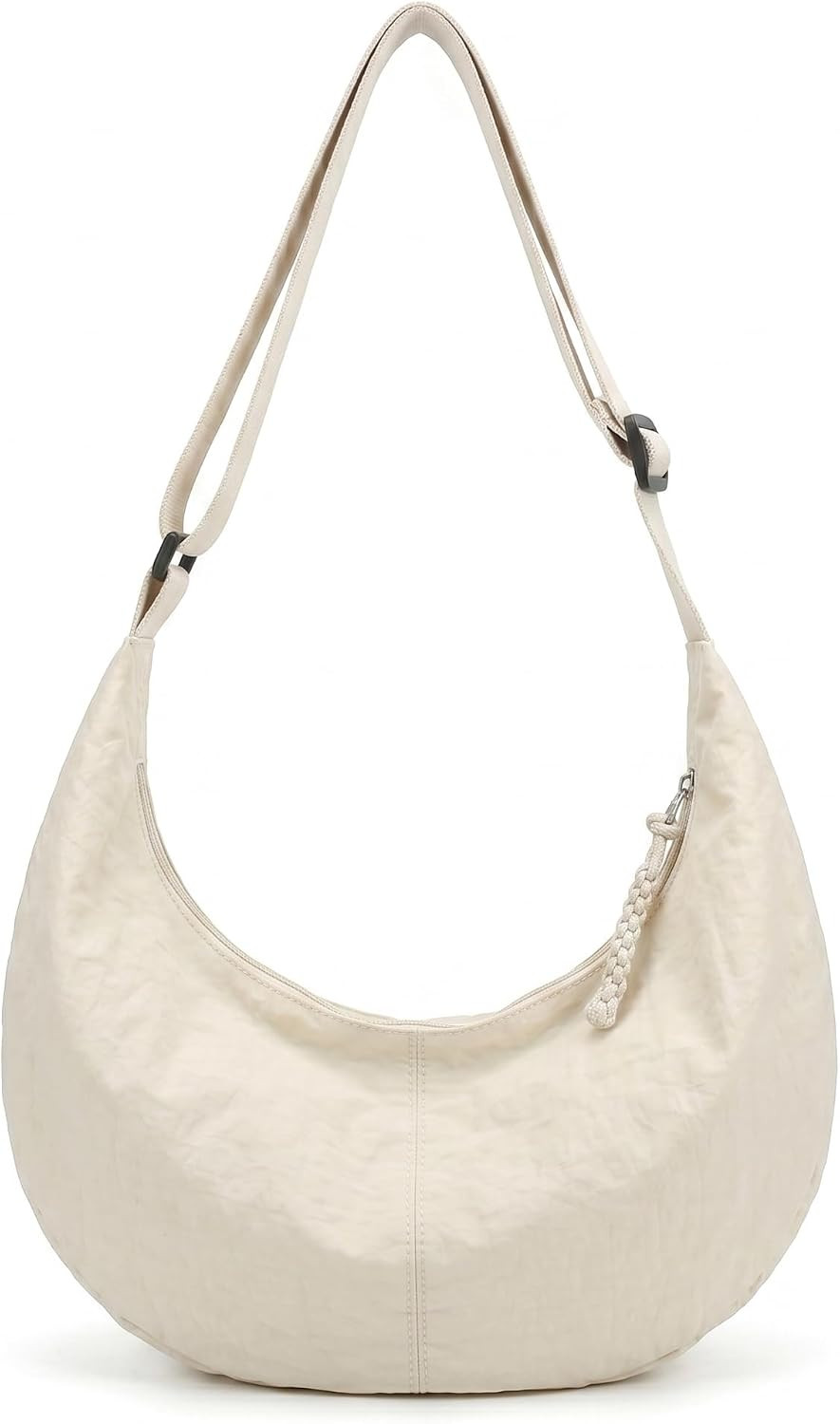 Nylon Crossbody Bags for Women Slouchy Crescent Tote Bag Lightweight Casual Shoulder Hobo Dumpling Bag Travel Sling Purse | Amazon (US)