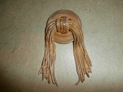 Vintage Gold Tone Tassel  Mesh Round Brooch Pin | eBay US