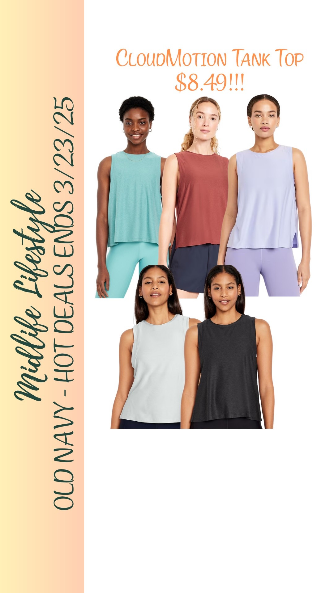 Catch the cloud-like comfort of the Old Navy CloudMotion Tank Top, now on sale for just $8.49 through 3/23/25. 🌥️💫 

Don't miss out on this cozy steal!

#LTKSaleAlert #LTKActive