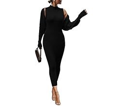 PRETTYGARDEN Womens Fall 2 Piece Outfits Bodycon Maxi Tank Pullover Sweater Dress And Long Sleeve... | Amazon (US)