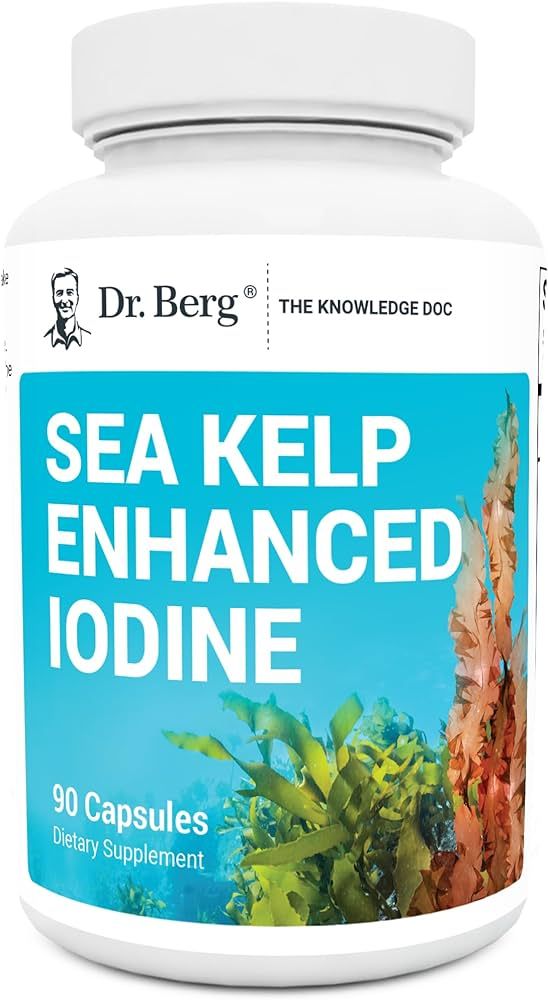 Dr. Berg Sea Kelp Enhanced Iodine - 200 mcg of Premium Iodine - Seaweed Blend Includes Klamath Bl... | Amazon (US)