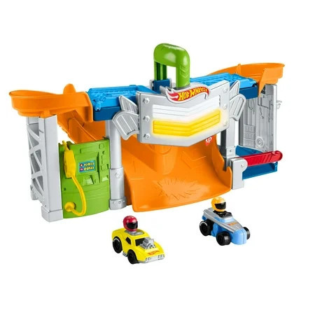 Fisher-Price Little People Hot Wheels Race Track for Toddlers, Race and Go Track Set, 2 Cars | Walmart (US)