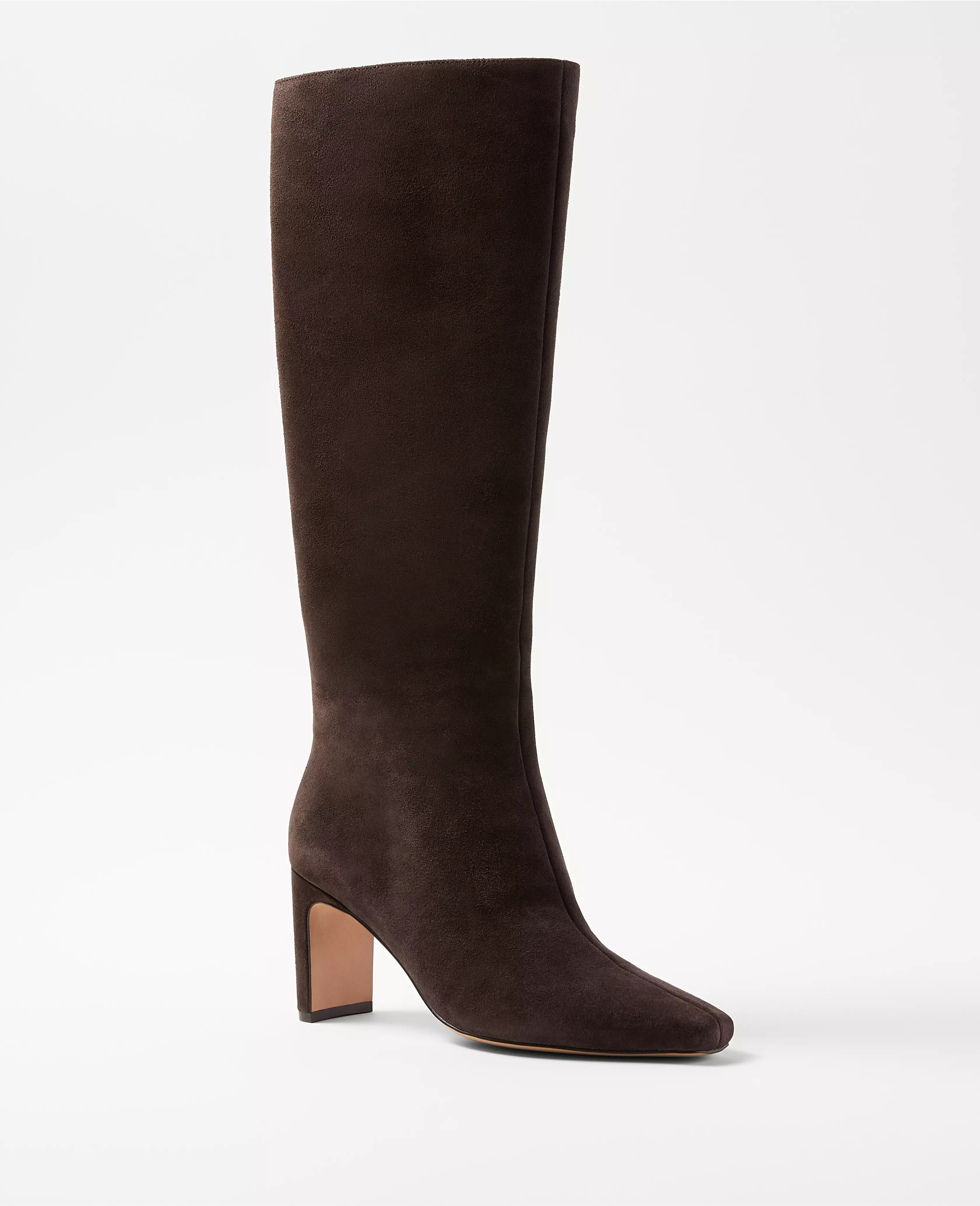 High Blade Heel Suede Boots | Ann Taylor