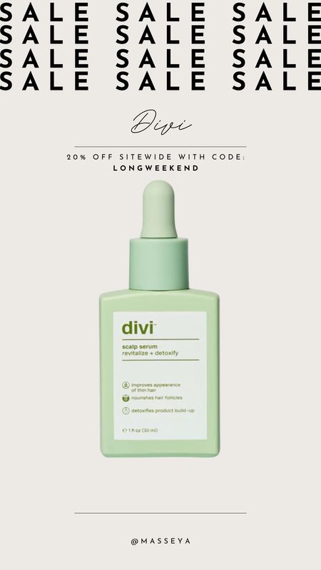 Save 20% sitewide at Divi! Use code LONGWEEKEND 

Divi, hair serum, shampoo, beauty favorites 

#LTKFindsUnder50 #LTKBeauty #LTKSaleAlert