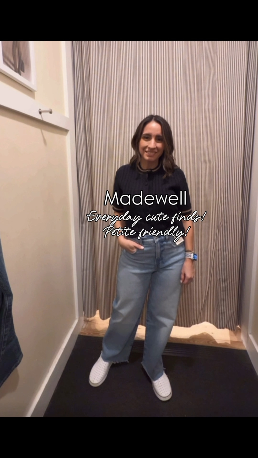 Madewell petite finds that are on sale. Use code JOLLY. 
Straight leg jeans. 
Boxy cute tshirt 
Black short sleeved cardigan 
Black short sleeved sweater 
Light wash Madewell jeans. 
Both top and jeans run big. 
Size down 1 size  

#LTKFindsUnder100 #LTKPetite #LTKFindsUnder50