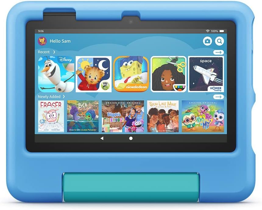 All-new Fire 7 Kids tablet, 7" display, ages 3-7, with ad-free content kids love, 2-year worry fr... | Amazon (US)