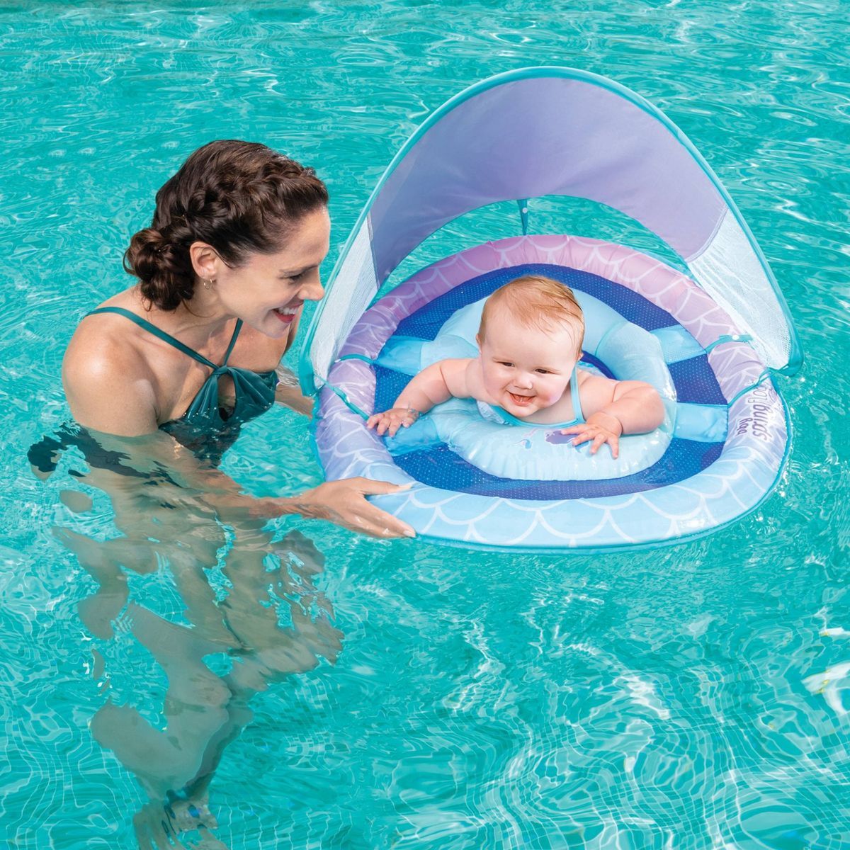 Swimways Sun Canopy Spring Float with Hyper-Flate Valve -  Mermaid | Target