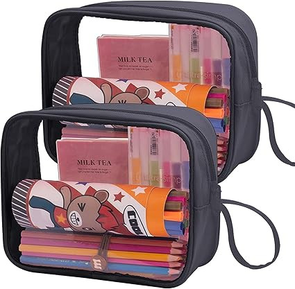 Lermende 2 Pack Pencil Case For Marker Pen Pencil Stationary Bag for Office Colleage Adult Teen S... | Amazon (US)