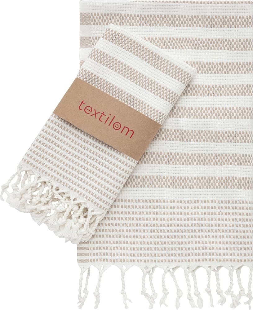 Textilom Turkish Hand Towels for Bathroom Set of 2 I Bathroom Hand Towels & Kitchen Hand Towels &... | Amazon (US)