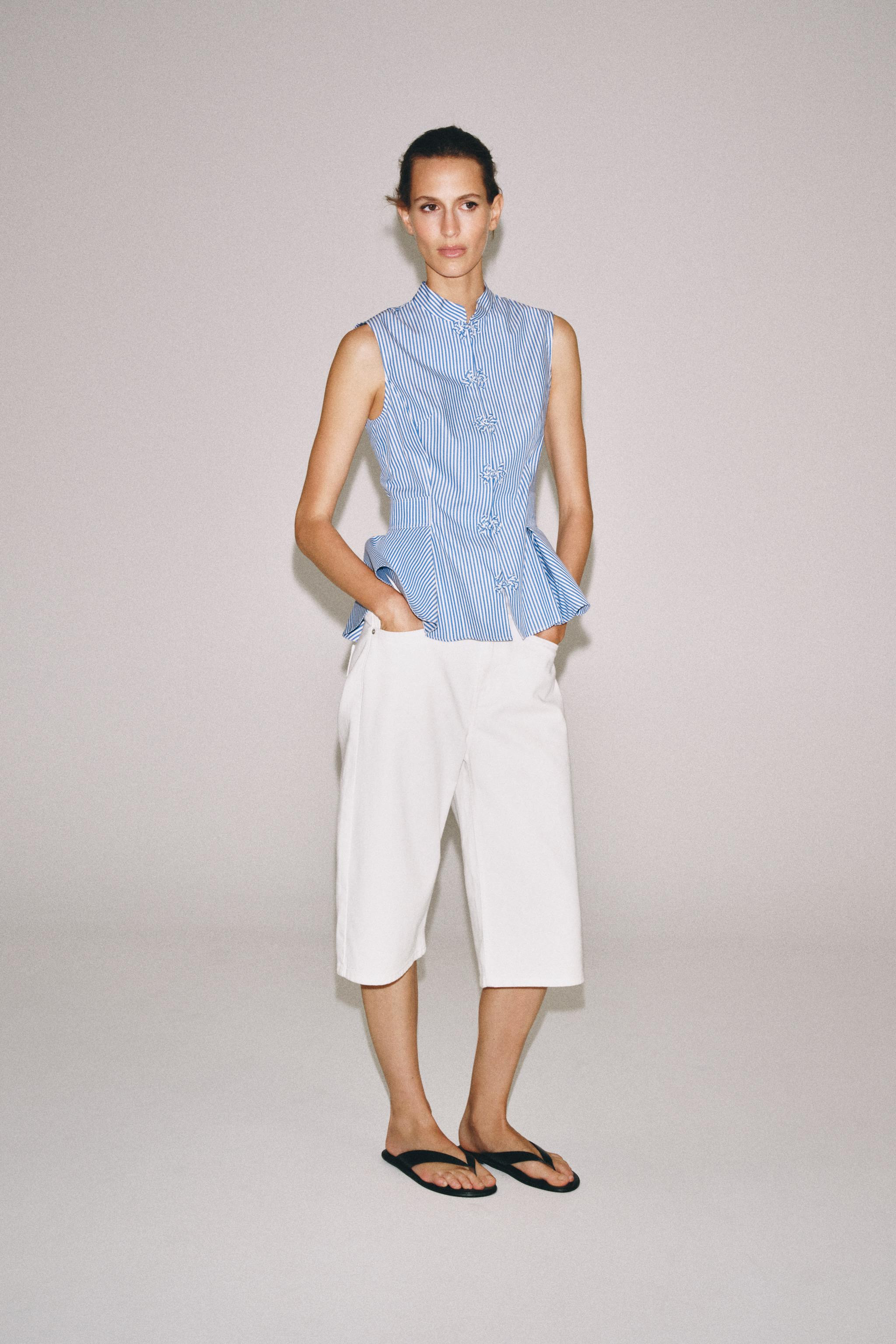 STRIPED PEPLUM SHIRT | Zara US