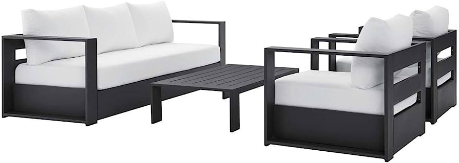 Modway Tahoe 4-Piece Fabric & Aluminum Outdoor Amazon Home Decor Finds Amazon Favorites | Amazon (US)