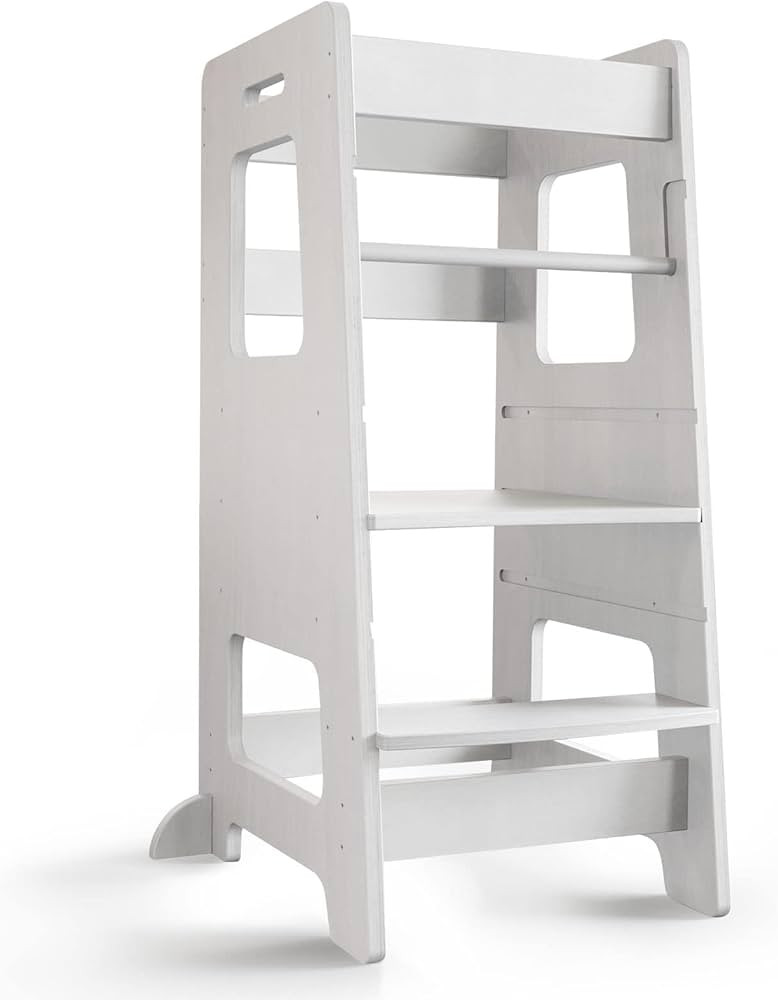 Amazon.com: WOOD CITY Step Stool for Kids and Toddlers with Safety Rail, Adjustable Height Step S... | Amazon (US)