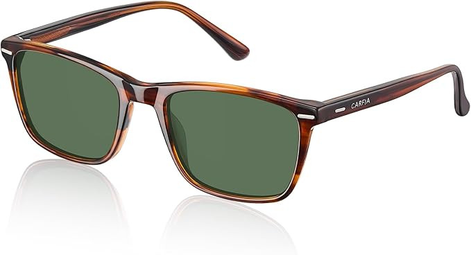 CARFIA Rectangle Polarized Sunglasses for Men UV400 Protection Narrow Face Lightweight Acetate Dr... | Amazon (US)