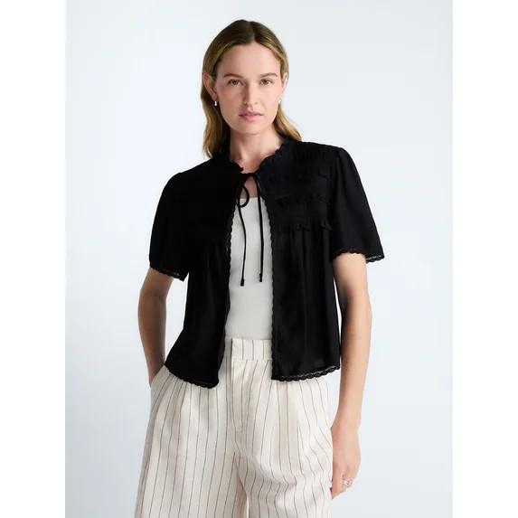 Scoop Women’s Crochet Lace Top, Sizes XS-4X | Walmart (US)