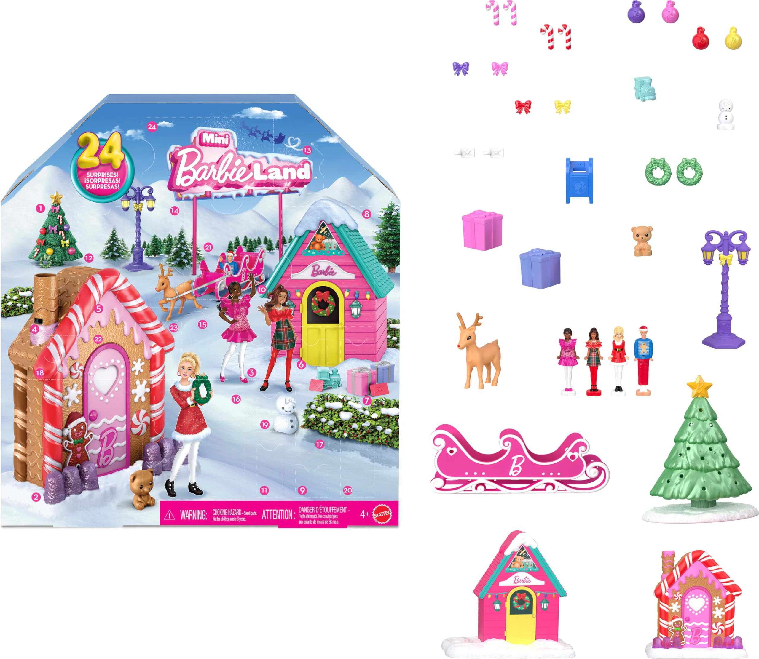 Barbie Mini Land Collectible Advent Calendar with 1.5-Inch Dolls & 24 Days of Surprises, Winter V... | Amazon (US)