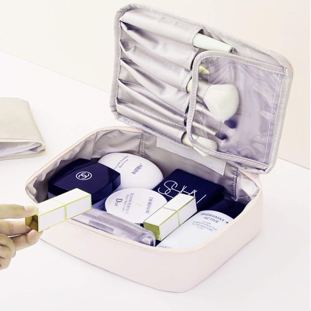 CINLITEK Portable Make Up Organizator Bag Multifunction Travel Bag Makeup Bags for Women Girls with  | Amazon (US)