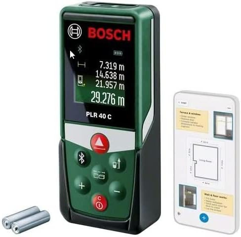 Télémètre laser PLR 40 C de Bosch (mesure précise de la distance jusqu'à 40 mètres, connect... | Amazon (FR)