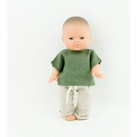 Paola Reina Boy Doll Clothes, Minikane Unisex Linen Pants, Green Khaki T-Shirt, Clothes For Dolls | Etsy (US)