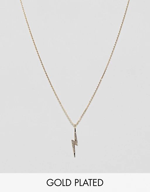 Estella Bartlett gold plated lightning bolt necklace | ASOS US