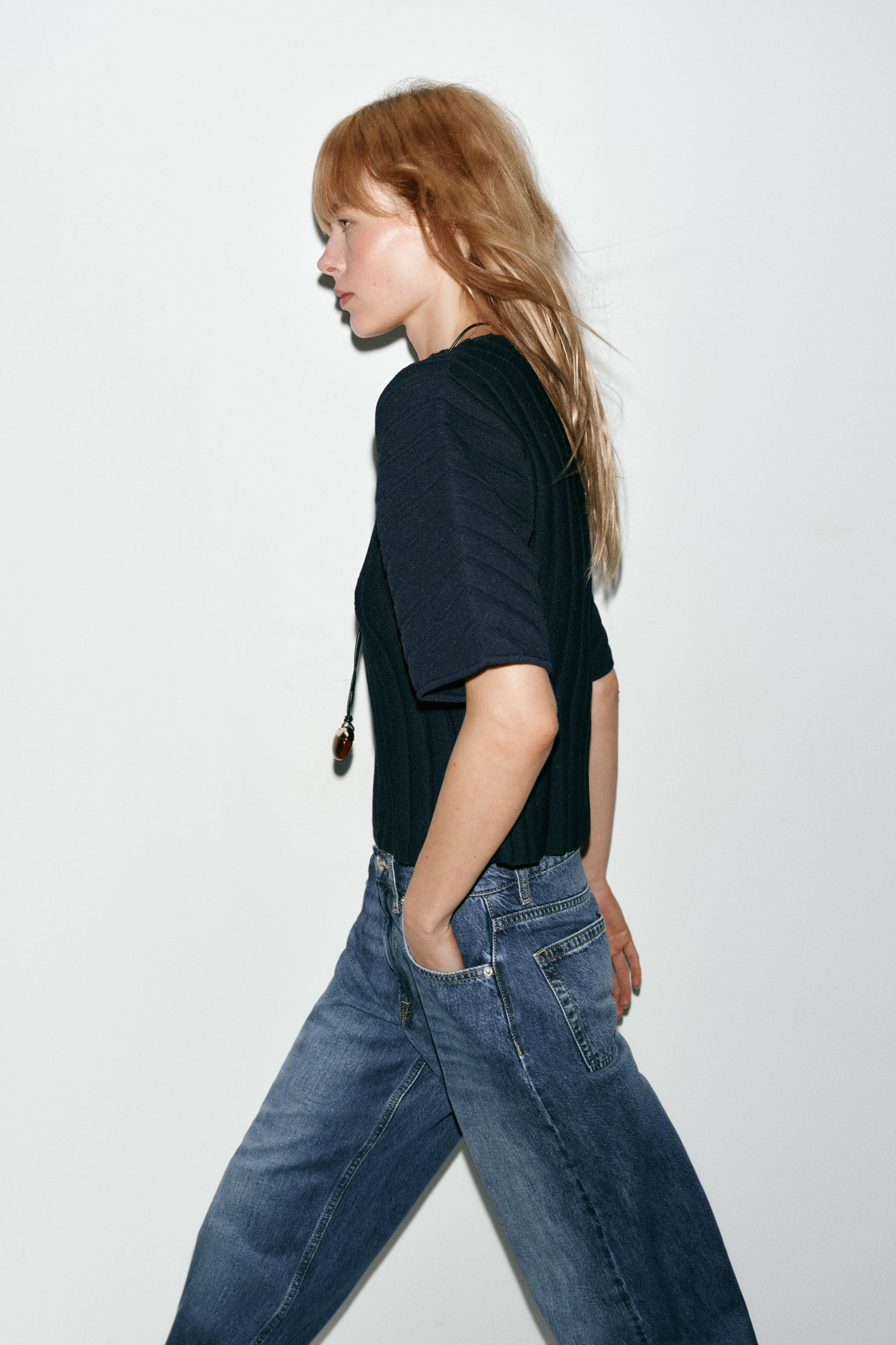 PUFF SLEEVE RIB KNIT TOP | Zara US