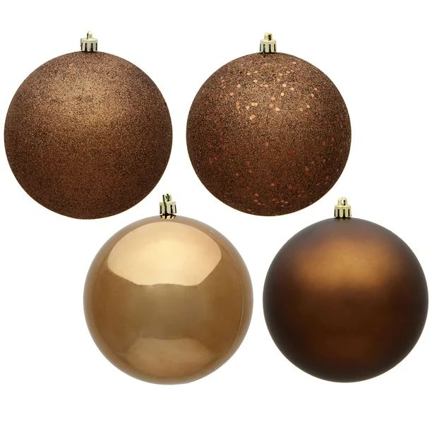 Vickerman 1" Mocha 4-Finish Plastic Ball Ornament Assortment, 2 Boxes of 18 - Walmart.com | Walmart (US)