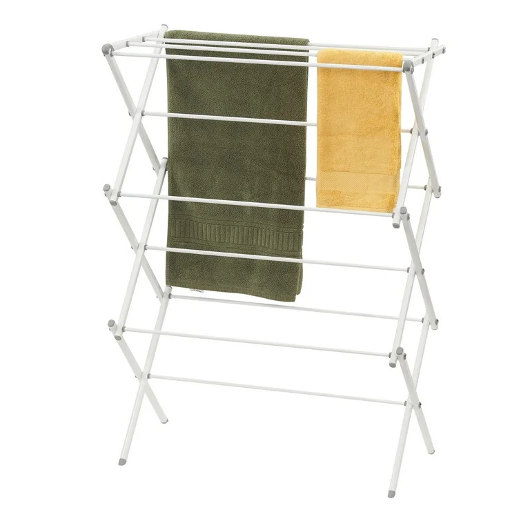 Household Essentials Collapsible Folding Metal Clothes Drying Rack, White | Walmart (US)