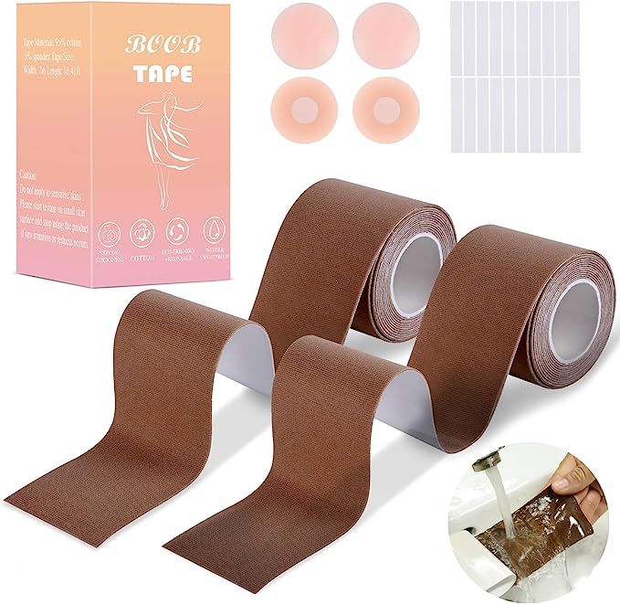 IJIAMY Breast Tape, Bob Tape for Breast Lift, 2 Pcs Boob Tape for Large Breasts with 4 Pcs Reusab... | Amazon (US)