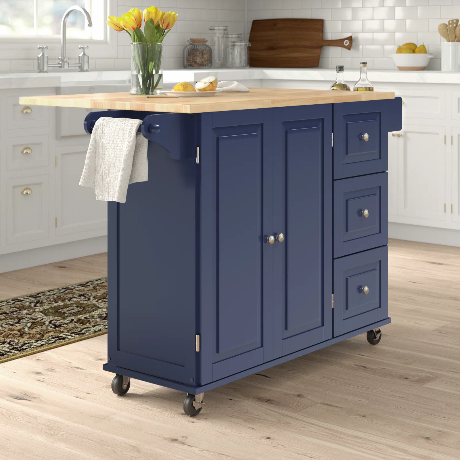 Hardiman 53.75" Kitchen Island with  Locking Wheels | Wayfair North America