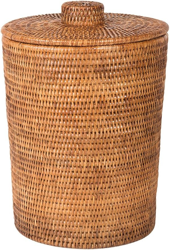 KOUBOO La Jolla Rattan Round Plastic Insert & Lid, Large, Honey-Brown for Bedroom, Living Room an... | Amazon (CA)