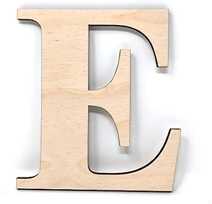 Gocutouts 12" Wooden E Unfinished Wooden Letters Paint Ready Wall Decor Times Letter (12" - 1/4",... | Amazon (US)