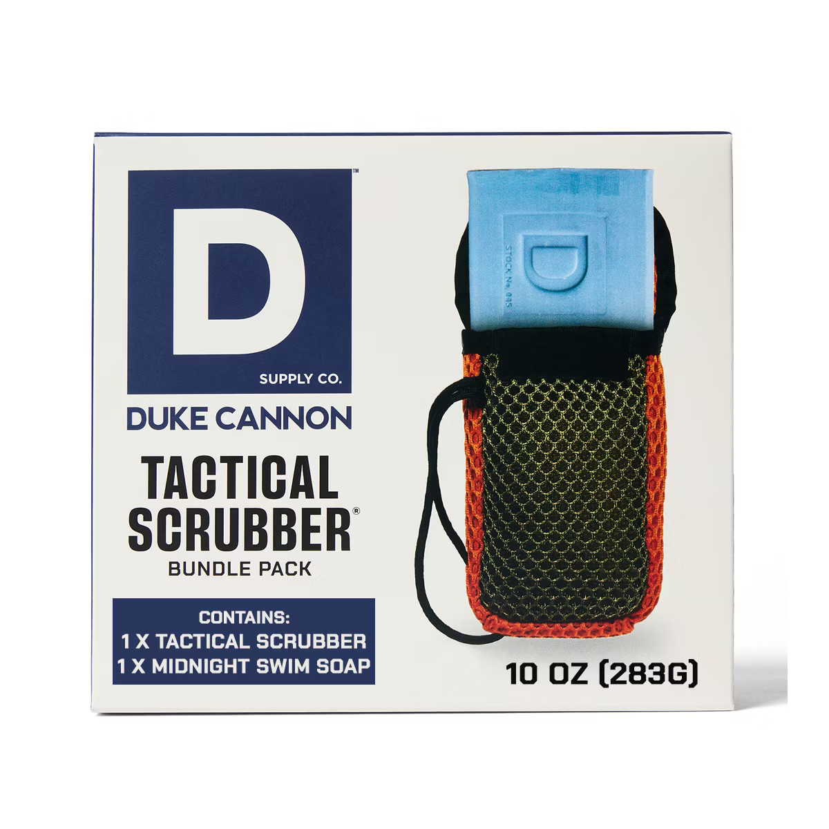 Duke Cannon Supply Co. Tactical Scrubber and Men's Bar Soap Bundle - Midnight Swim - 10oz | Target