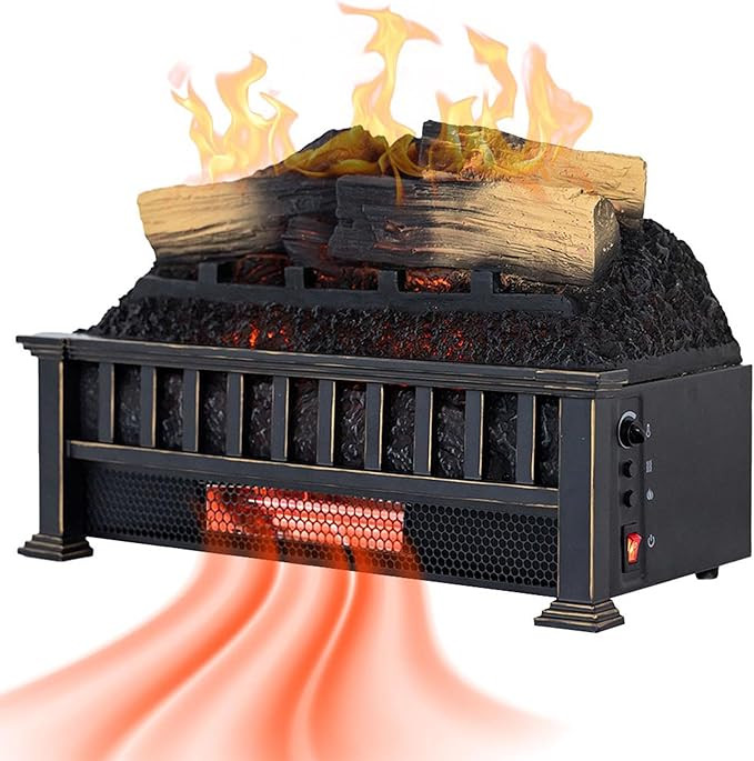 Country Living Electric Fireplace Logs, 20” LED Electric Fireplace Inserts with Infrared Heater... | Amazon (US)