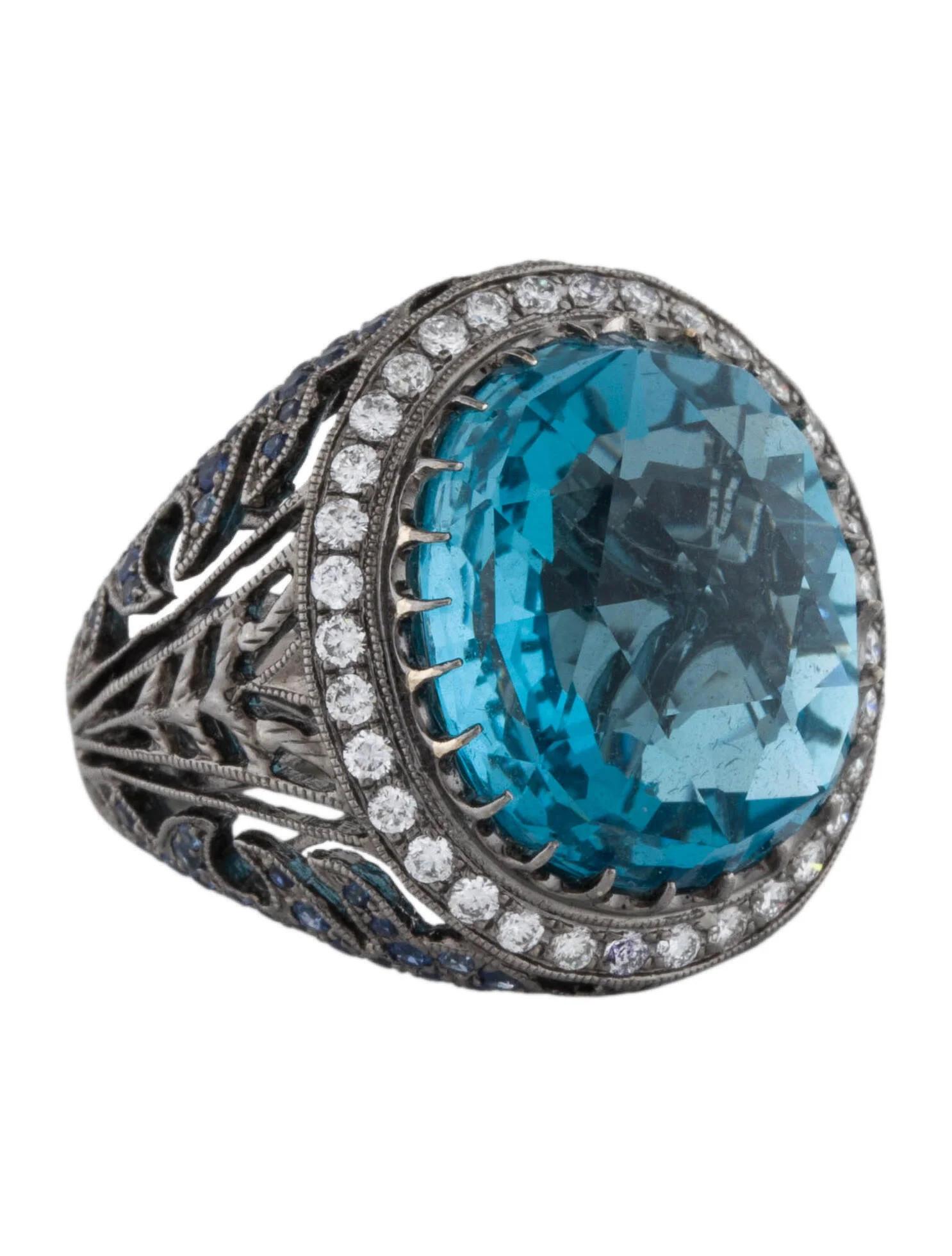 14K Topaz, Sapphire & Diamond Cocktail Ring | The RealReal