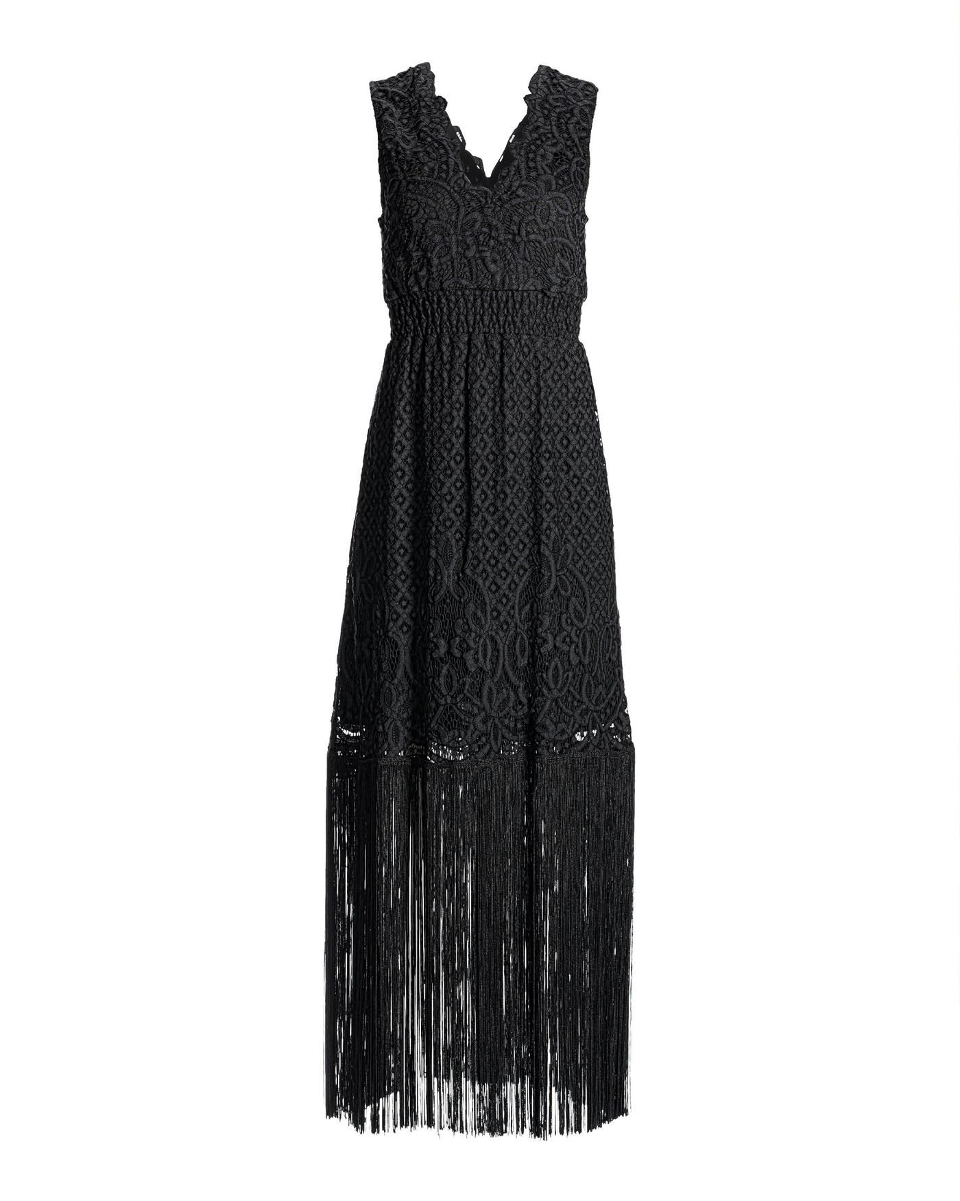 Lace V Neck Fringe Dress - Black | Boston Proper | Boston Proper