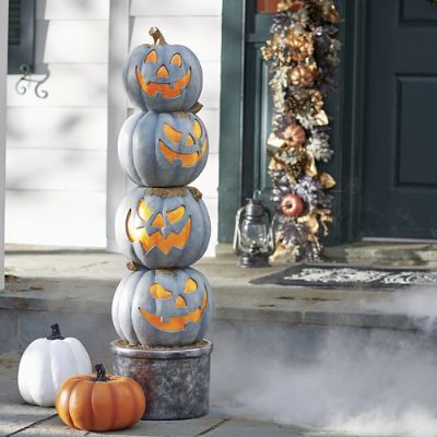 Pre-lit Jack-O-Lantern Topiary | Grandin Road