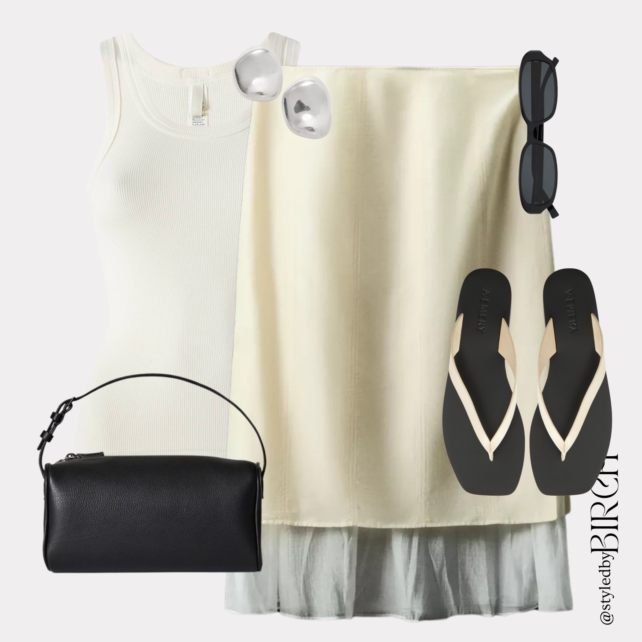 I can smell spring and this outfit has absolutely everything to do with it 🌤️

There is something about a satin skirt with a tulle hem that just feels like the season changing.

#ootd #outfitinspo #springoutfit #springstyle #chicstyle

Tags 🏷️
Cream ribbed tank, cream satin hem midi skirt, black leather shoulder bag, black two tone flip flops, silver dome earrings, black square sunglasses

#LTKeurope #LTKsummer #LTKspring