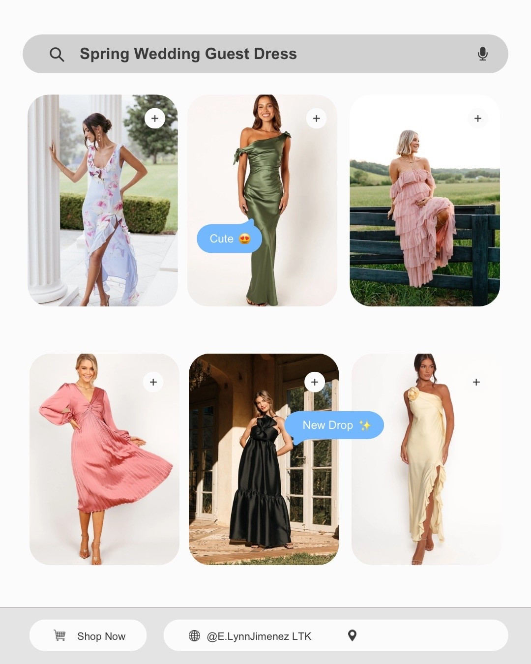 Spring wedding season is officially here 💐✨

From romantic florals to satin off-shoulder moments and soft blush ruffles — these wedding guest dresses are elegant, flattering, and perfect for garden ceremonies, vineyard weddings, or black-tie evenings.

Think:
• Flowing chiffon florals
• Olive satin off-shoulder glam
• Romantic tiered blush
• Classic black statement dress
• Soft yellow draped elegance

Save this for your next RSVP 🤍
Shop all my favorite spring wedding guest dresses linked here. 

#LTKSpringSale #LTKgrwm #LTKWedding