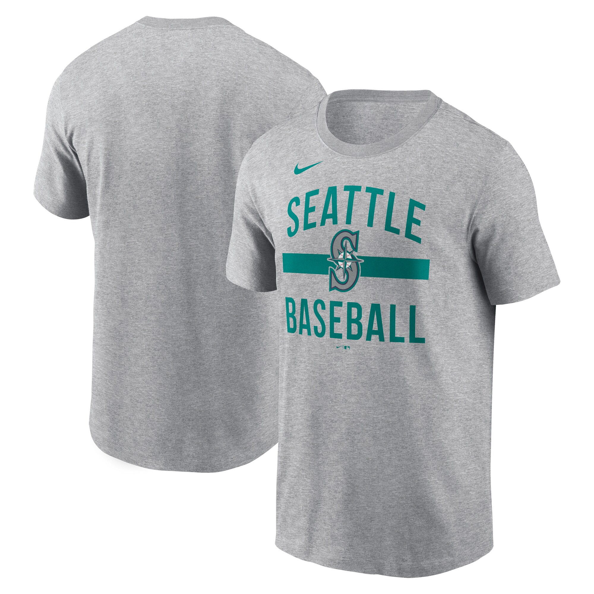 Men's Seattle Mariners  Nike Heather Gray Arched T-Shirt | MLB Shop