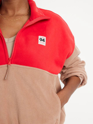 Oversized Performance Microfleece Cropped Half Zip | Old Navy (US)