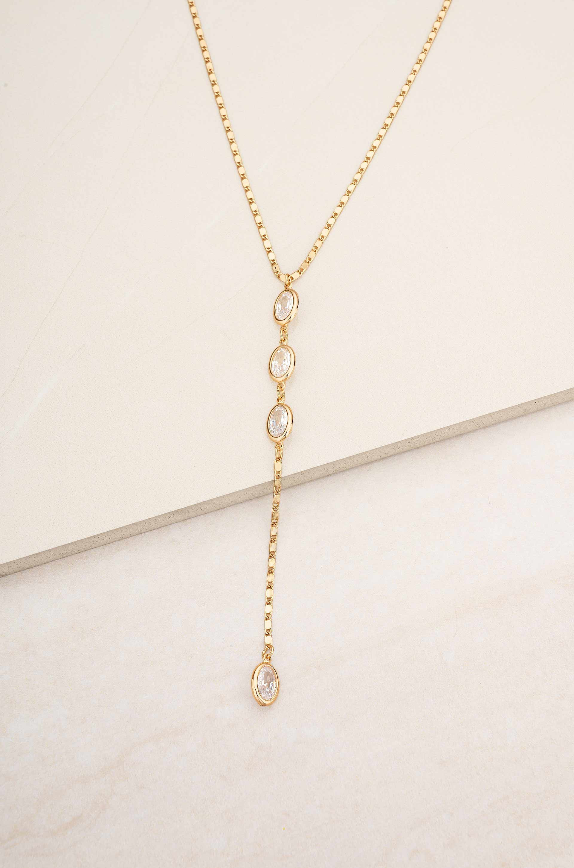 Sparkle Dip 18k Gold Plated Lariat | Ettika