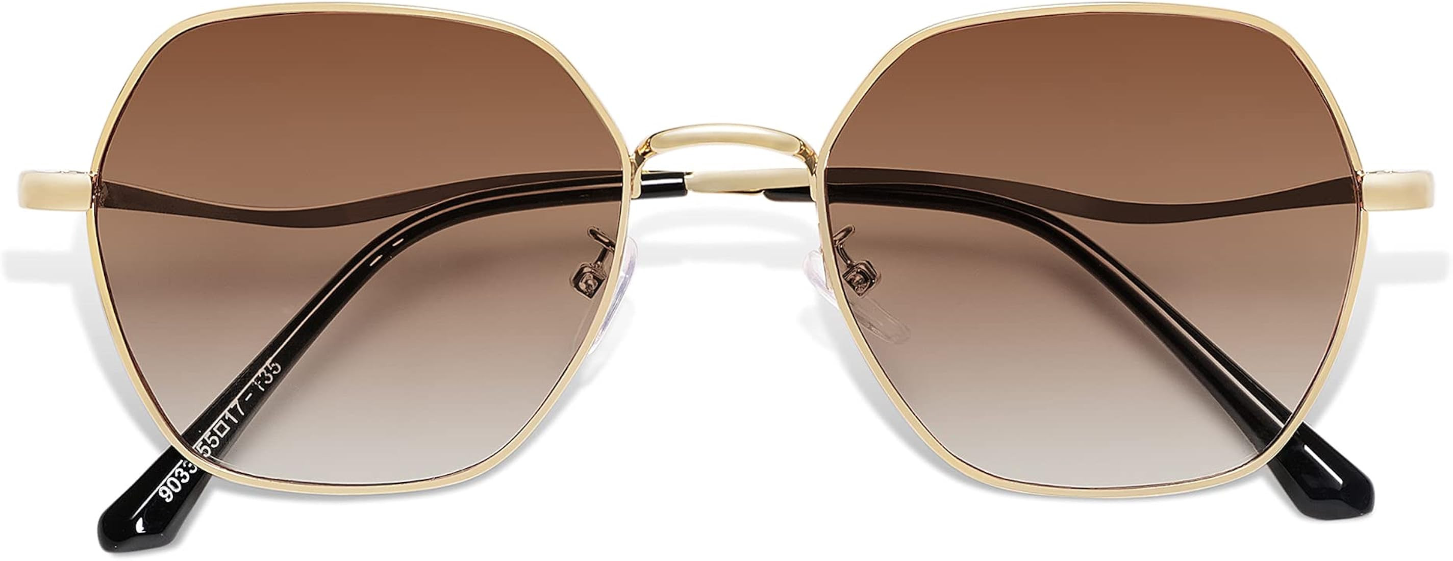 SOJOS Hexagon Square Sunglasses For Women Trendy Small Faces Octagon Gold Rim Wire Frame Geometri... | Amazon (US)