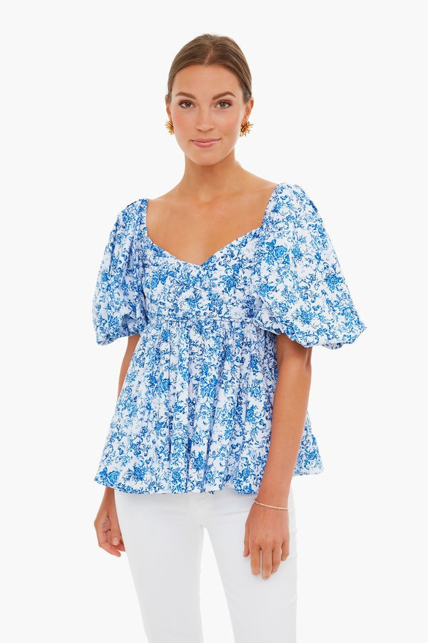 Blue Toile Brie Top | Tuckernuck (US)